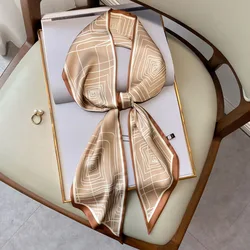 Scarf Supplier Retro Twill Silk Scarf Fashion Head Brand Decorative Head Tie Scarf