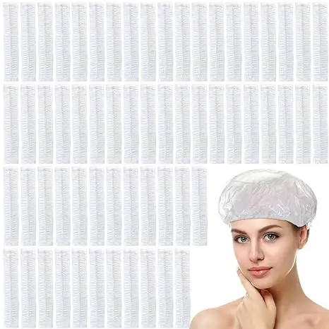 Wholesale Waterproof Salon Hair Dry Processing Cap Custom Pe Plastic Transparent Hair Cover Disposable Shower Caps