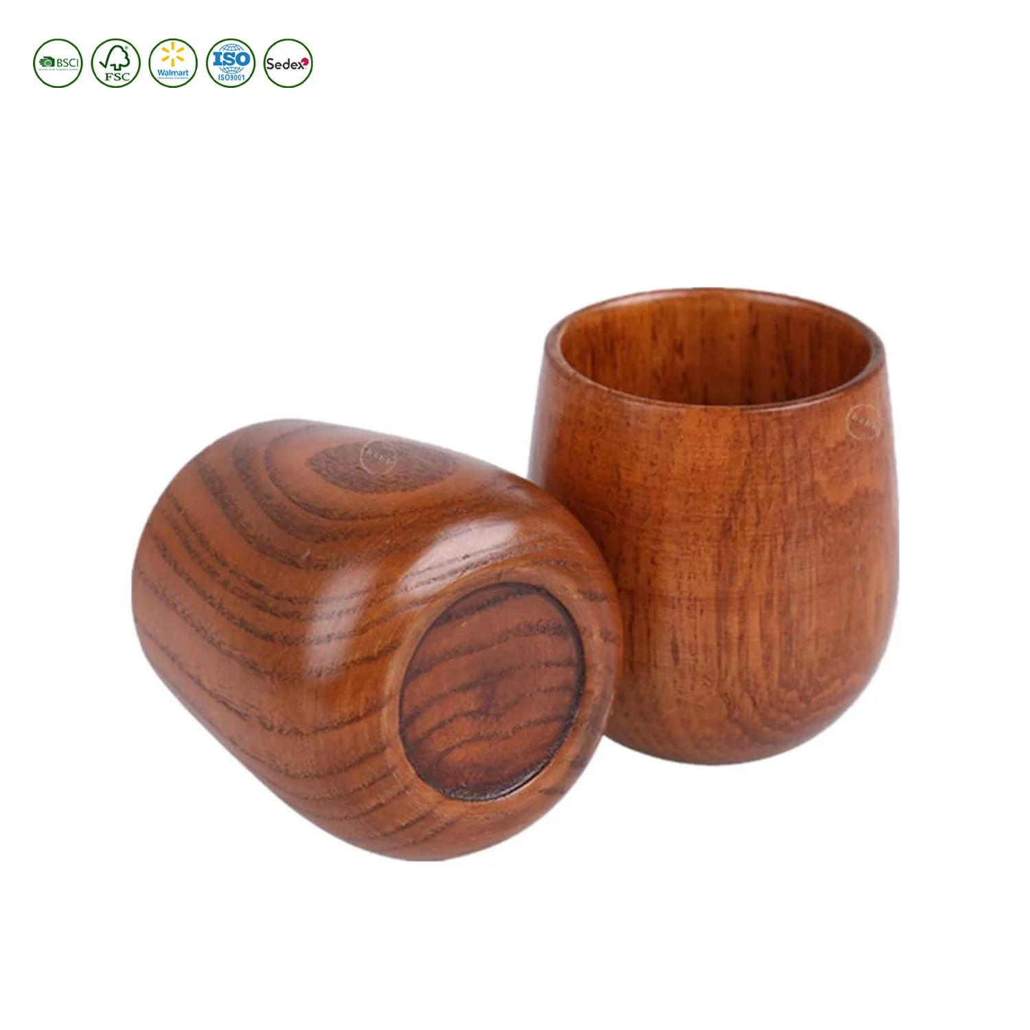 Solid Wooden Water Tea Cup 100ml Customized CLASSIC Party Wooden Mug Sustainable Durable and Elegant Handmade Natural Wood