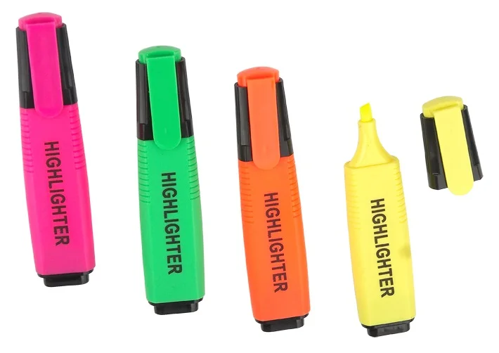 
EN-71 high quality stationery neon color highlighter marker with custom logo 