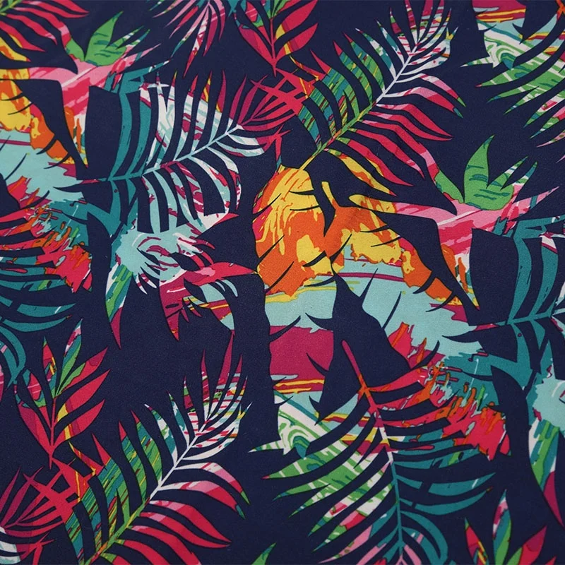 Quick-drying waterproof printing polyester microfiber peach skin fabric for beach pants