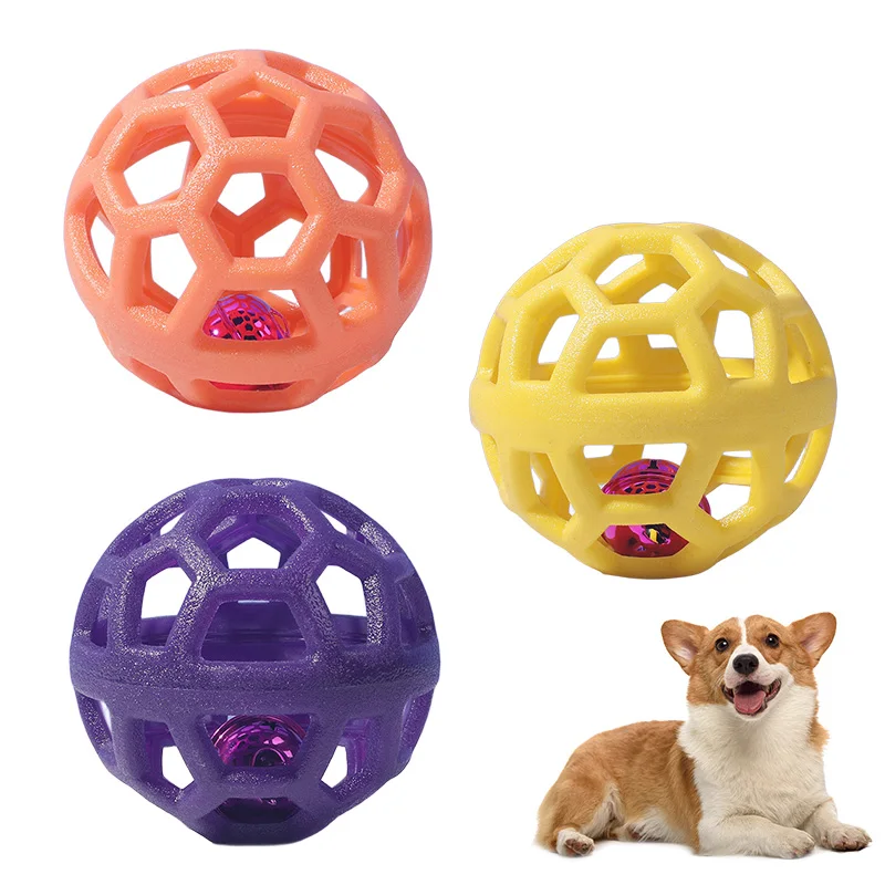 Pet Toy Hollow Bell Ball Dog Interactive Retrieval Training Teeth Boredom Buster for Dogs