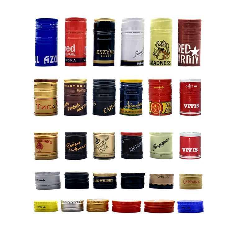 Hot sale embossing milling  vodka whisky wine foil  beer liquor aluminum bottle caps in China with factory price