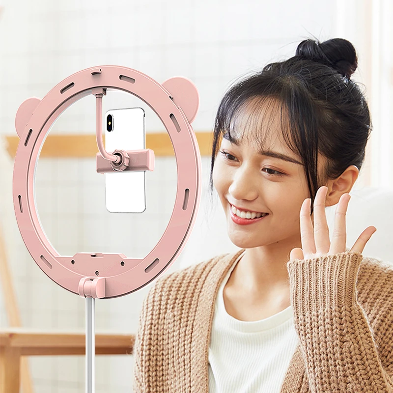 Portable LED Dimmable Ring Light Universal Selfie Ring Folding Beauty Makeup Fill Light For Video Studio Youtube Live With Stand