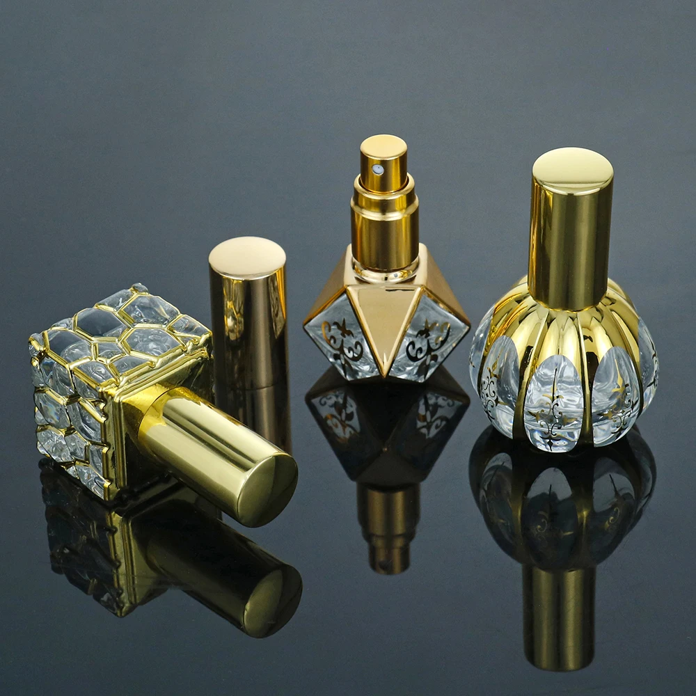 10ml 15ml 20ml Luxury Custom Essential Oil Glass Roller Bottles Gold Body Massage Oil Glass Spray Arabic Perfume Oil Bottle