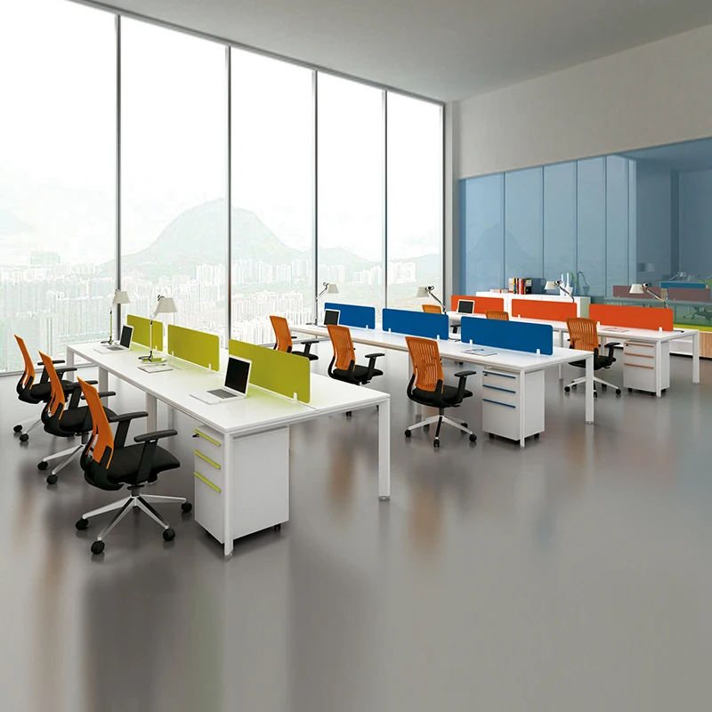 Work Station Desk Office Furniture 6 Seater Office Table Partition 2 4 6 Modular Workstation Open Office Desk