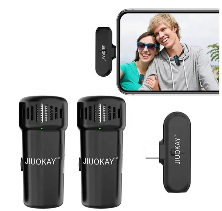 Type-C 1 to 2 Portable Mini Live Streaming Wireless Lavalier Microphone for Android System