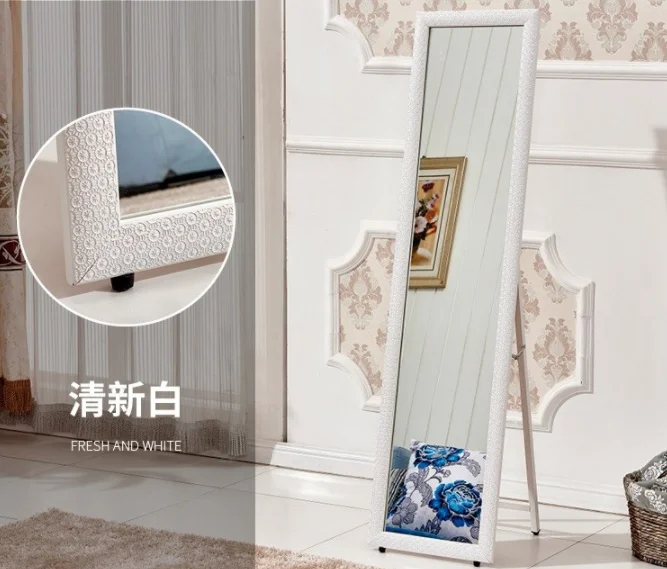 Wholesale 40x150 cm full length wood framed square wooden dressing living room floor standing mirror espejo spiegel miroir