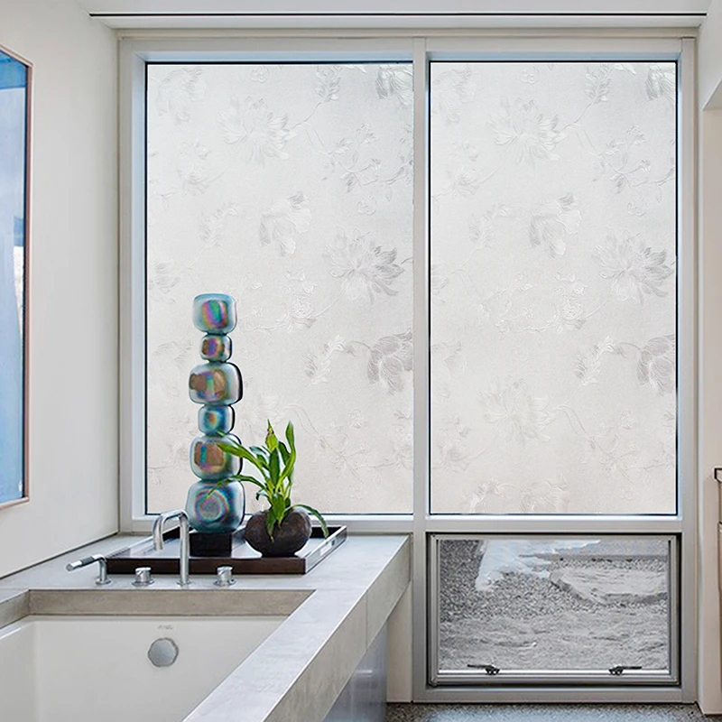 factory Wholesale Office and home privacy Static Glass Decorative Films 44.5X200cm PVC window sticker Frosted static film