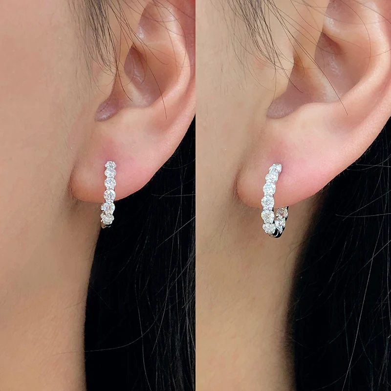 2.6mm Lab Diamond DEF-VS Eternity 14mm Hoop Earrings in 10K White Gold