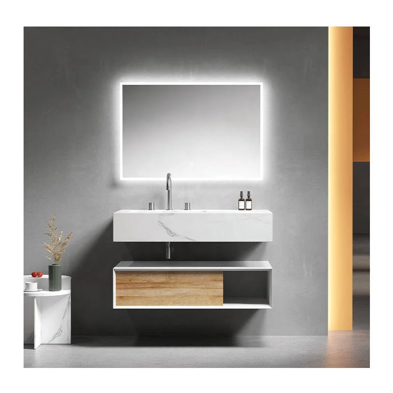 Led Backlit Mirror Wall Mounted Makeup Bathroom Vanity Illuminated European 1 Sink Timber Cabinet