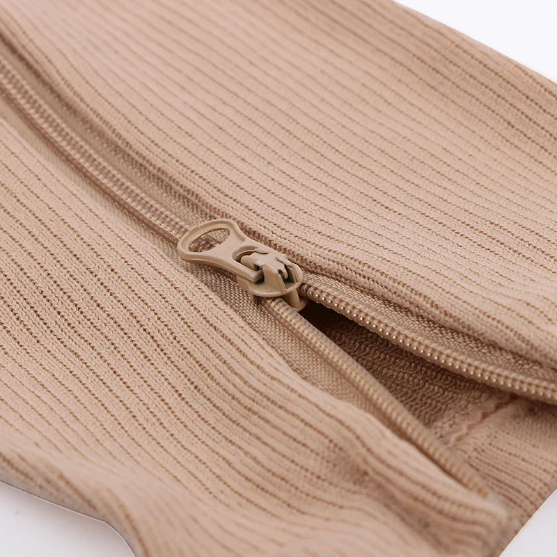 15-30Mmhg Custom Varicose Veins Knee High Stockings Zippered Medical Compression Socks