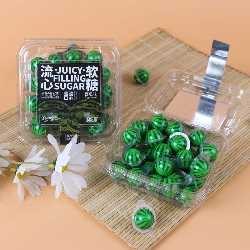 chinese sweetnesses wholesale 85g Sale Center Fill Soft Gummy Snack Wrapped Juicy Gel Candy Fruity Jelly Gummies gummy candy
