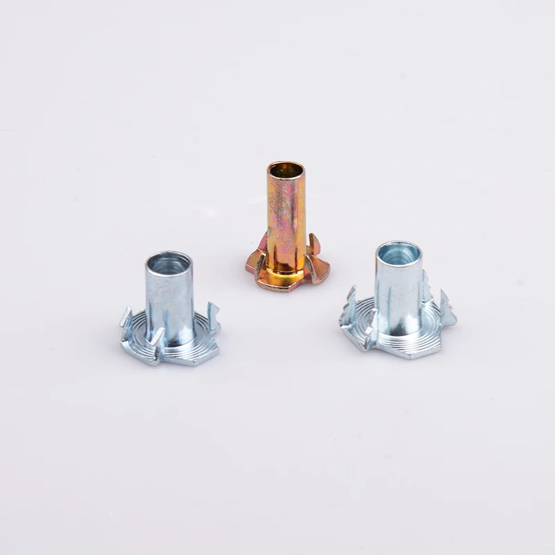 cold forming steel galvanized wood furniture lock insert DIN1624 four claw t nut m4