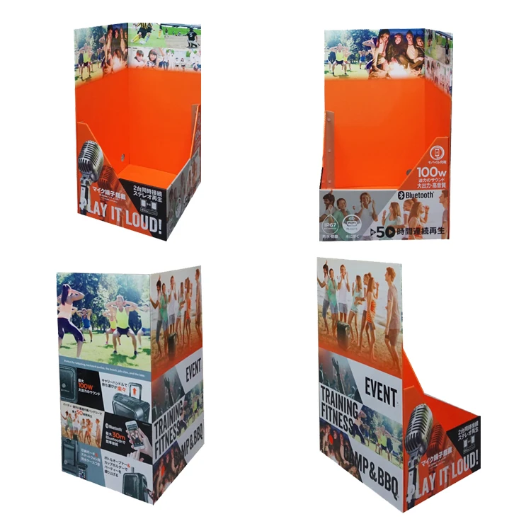 POS table tray cardboard display rack bottles countertop corrugated retail display box packaging