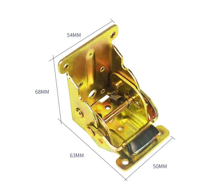 Trading products 2024 folded iron bed hinge Double Brake 90 degree self-locking folded iron hinge furniture hinge hardware goods