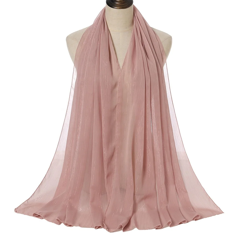 Crinkle Pearl Chiffon Muslim hijab scarf for woman Malaysia Dubai hijab supplier fashion shawl muslim hijab