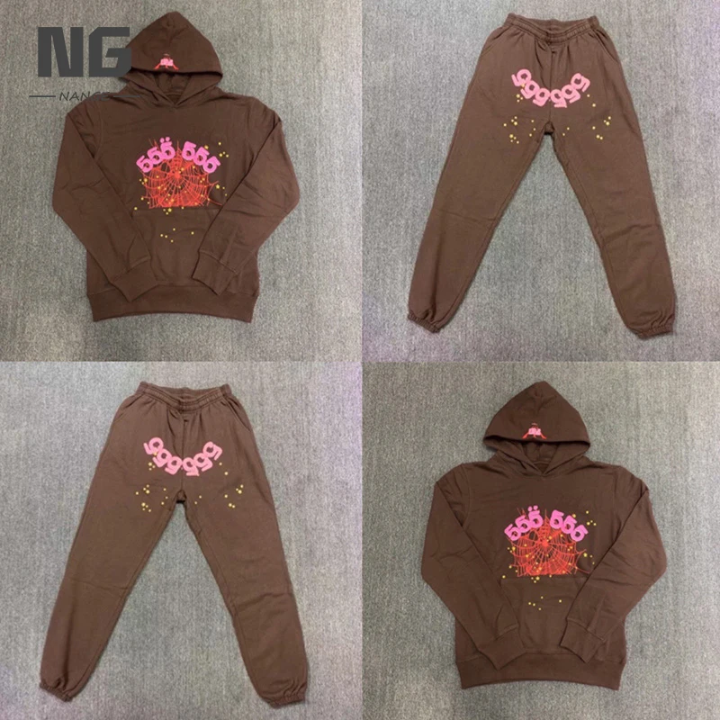 OEM Custom Unisex Pullover 3d Logo Puff Print Hoodie Sets Track Suit For Men