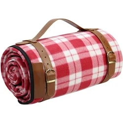 Sand Free Beach Picnic Blanket Large Acrylic Rug Mat Blanket Camping Blankets With PU handle