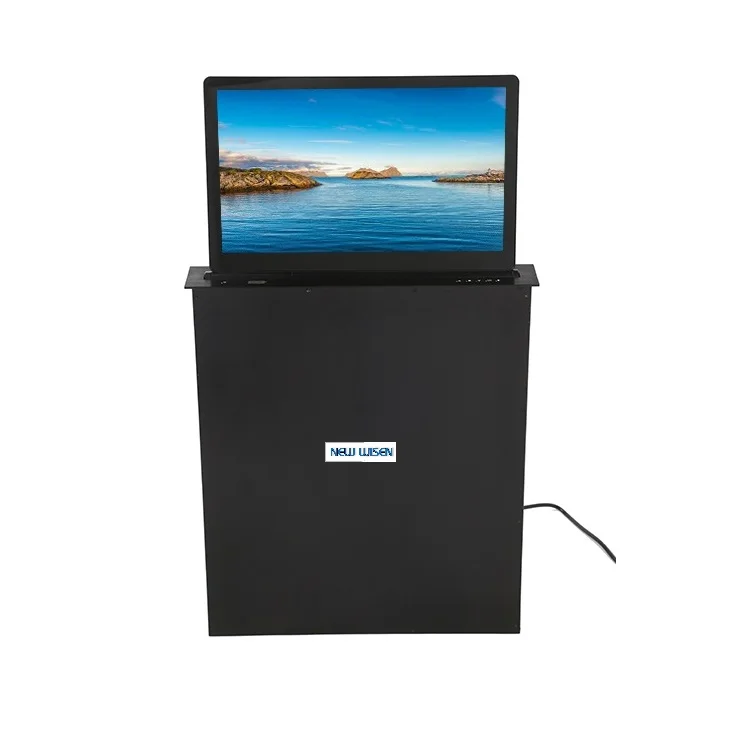 The New Listing Motorized Lcd Screen Flip Up Hidden Computer Motorised Pop Desktop With Microphone Desk Monitor Lift