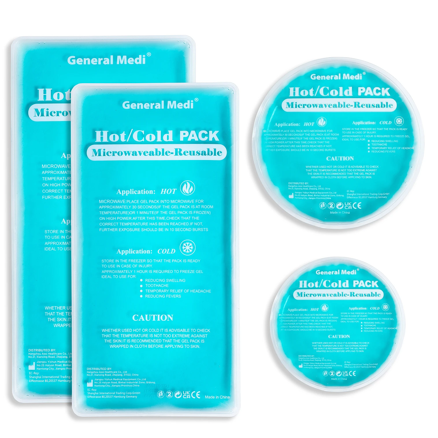 Hot Selling 4 Pack Hot Cold Compress Therapy Glitter Ice Gel Pads Cool Pack for Injuries