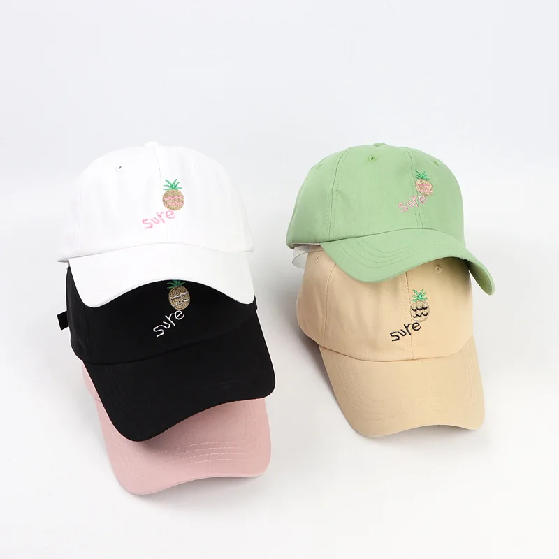 Custom embroidered baseball cap and dad hats duck tongue hat curved edge sun shading hat