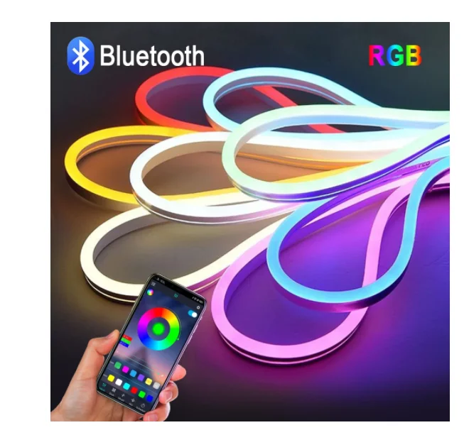 Светодиодная лента RGB с дистанционным управлением через приложение Bluet00th, 12 В, 1 или 2 шт., 1/2/3/4/5 м, неоновая лампа для шкафа, гардероба, декоративное освещение