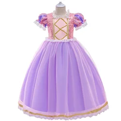 2022 New Design Purple Short Sleeve Kids Fancy Dress Halloween Costume