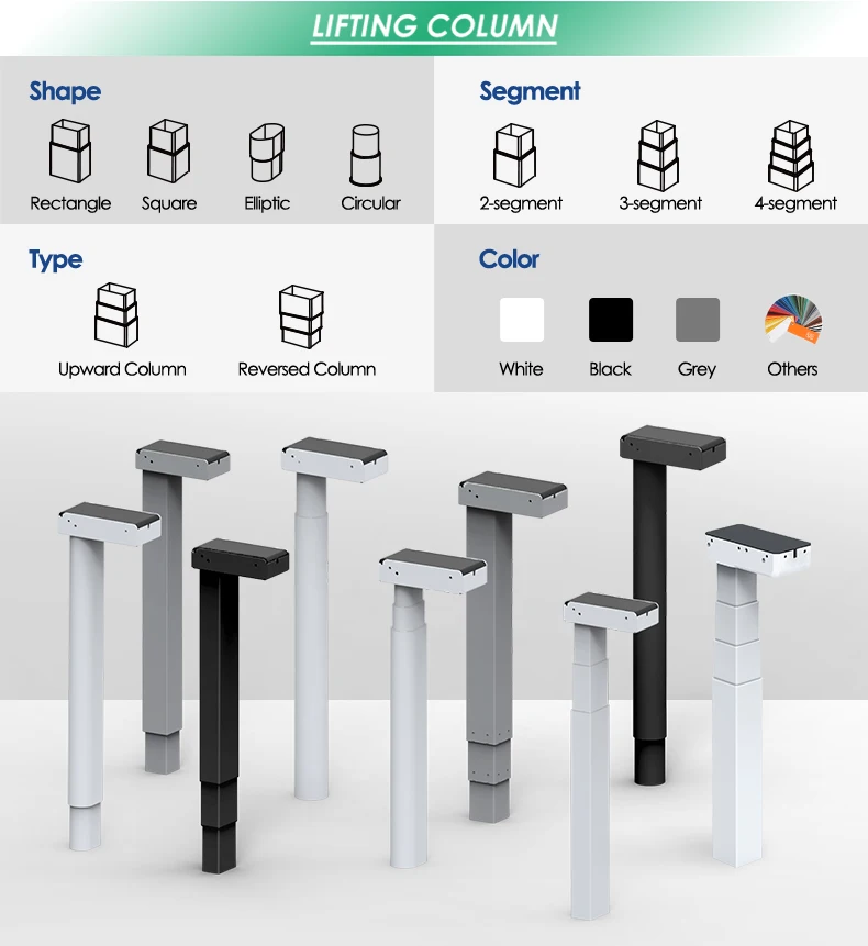 AF3 SPCC Metal Adjustable Desk Leg Electric Height Adjustable Standing Desk Frame Legs Lifting Columns of Sit Stand Up Desk