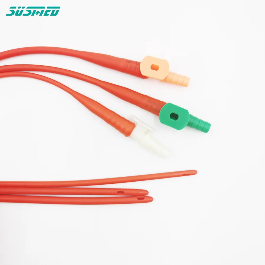 Hot new arrival sterile medical red rubber latex suction catheter