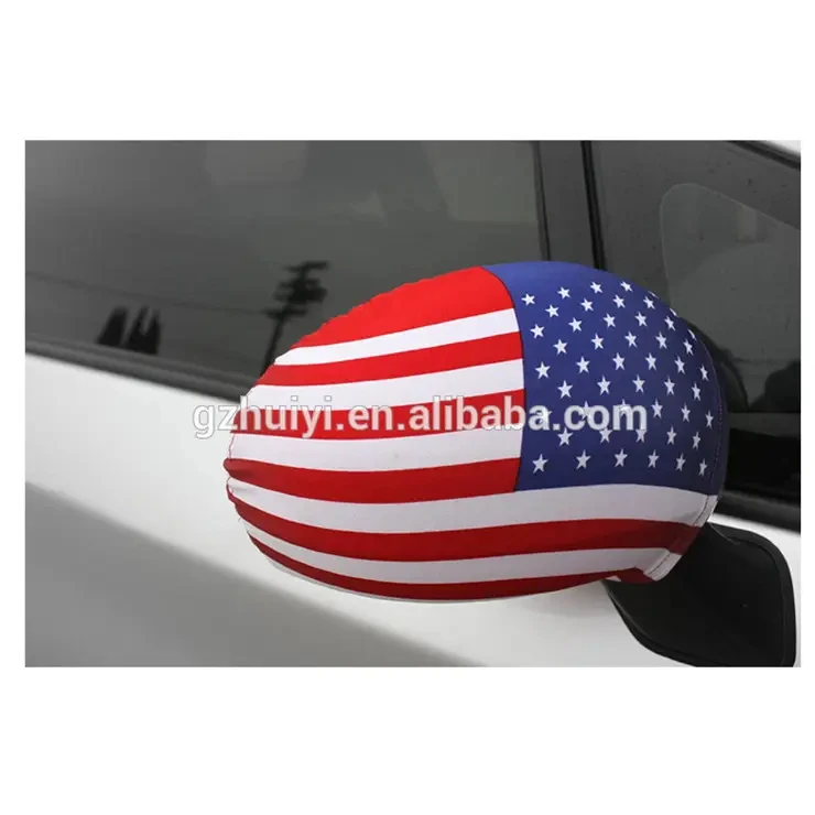 Huiyi Factory USA Car Mirror Flag promotion Custom Made Side Windsock Rear Mirror Flag
