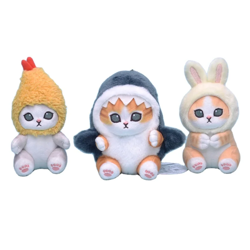 Hot Selling Plush Doll Cute Tempura Fried Shrimp Shark Cat Plush Doll Pendant Japanese Popular Stuffed Plush Toys Bag Pendant