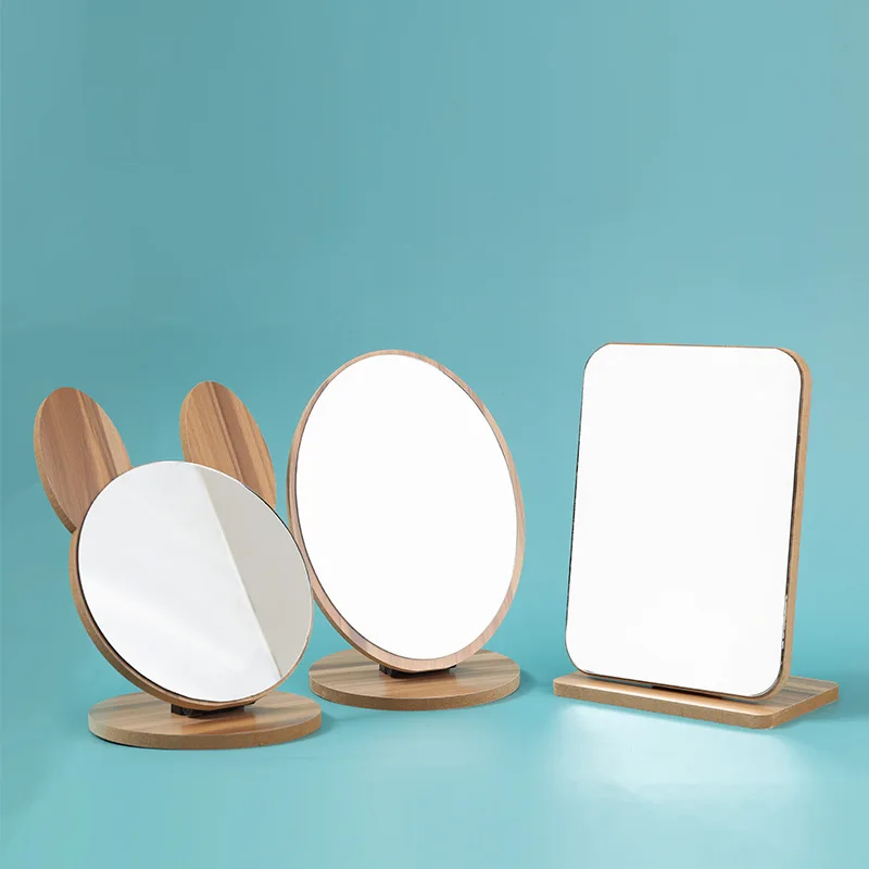 desktop desktop  vanity mirror  mirror vanity  small vanity mirror  Korean style simple wooden