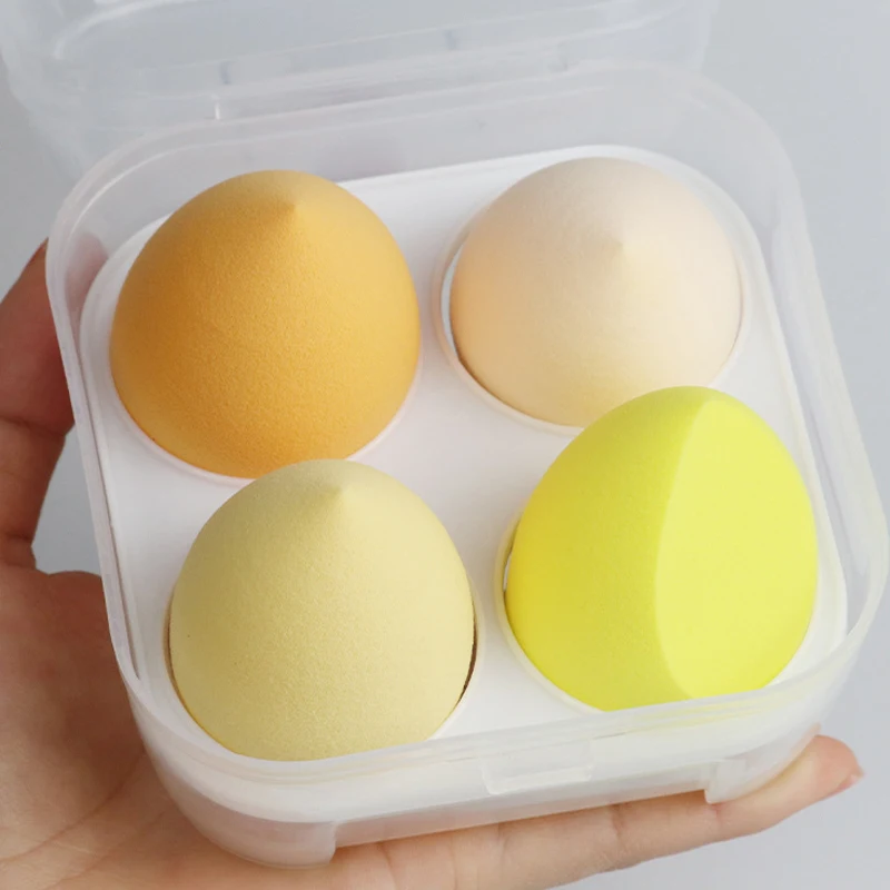 private label package cosmetics Sponge 4pcs makeup blender sets beauty foundation non latex makeup sponge puff