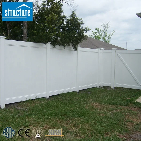 High security low price garden pvc plastic privacy double pvc fence
