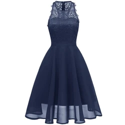 2019 Dropship Clothes Lace Upper Scoop Skater Dress Mother Of The Bride Dress