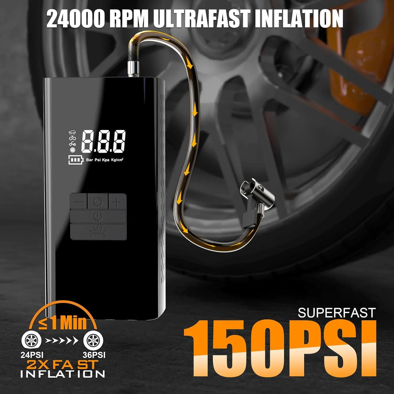 HF-JN058SH Portable Emergency jump starter with inflator New 150PSI car jump starter power bank battery jump starter