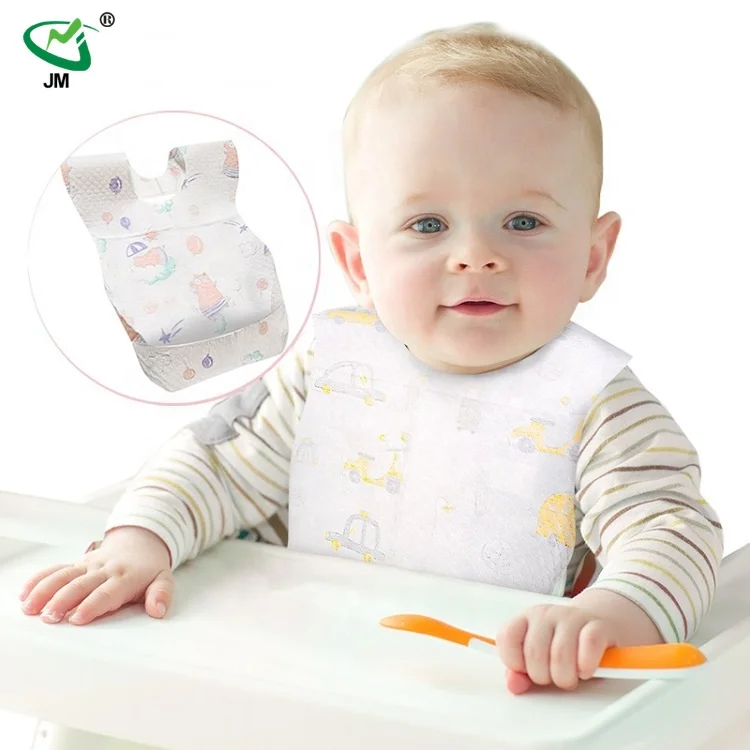 Hot sell 2022 new cartoon pattern printed Individual Package disposable baby bibs