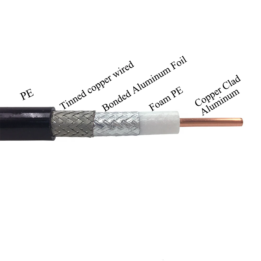 Low Loss LMR400 LMR240 RG8 CNT400 KSR400 LMR195 3d 5d 8d fb coax cable x-400 Cable
