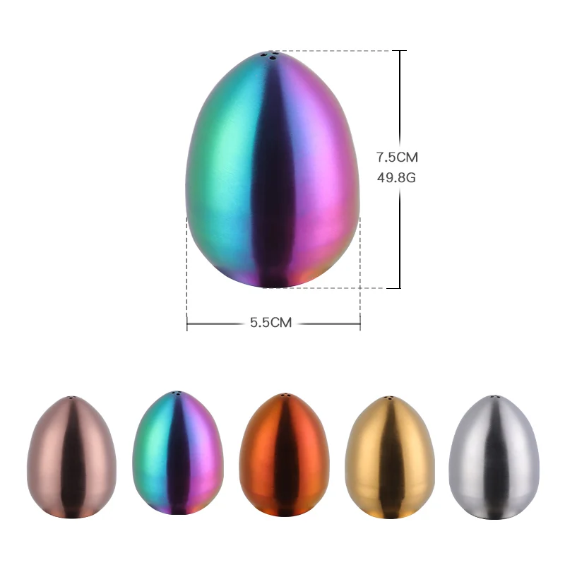 
Egg Shape Metal Salt Pepper Spice Jar Bottle Container Seasoning Tank Stainless Steel Spice Shaker 