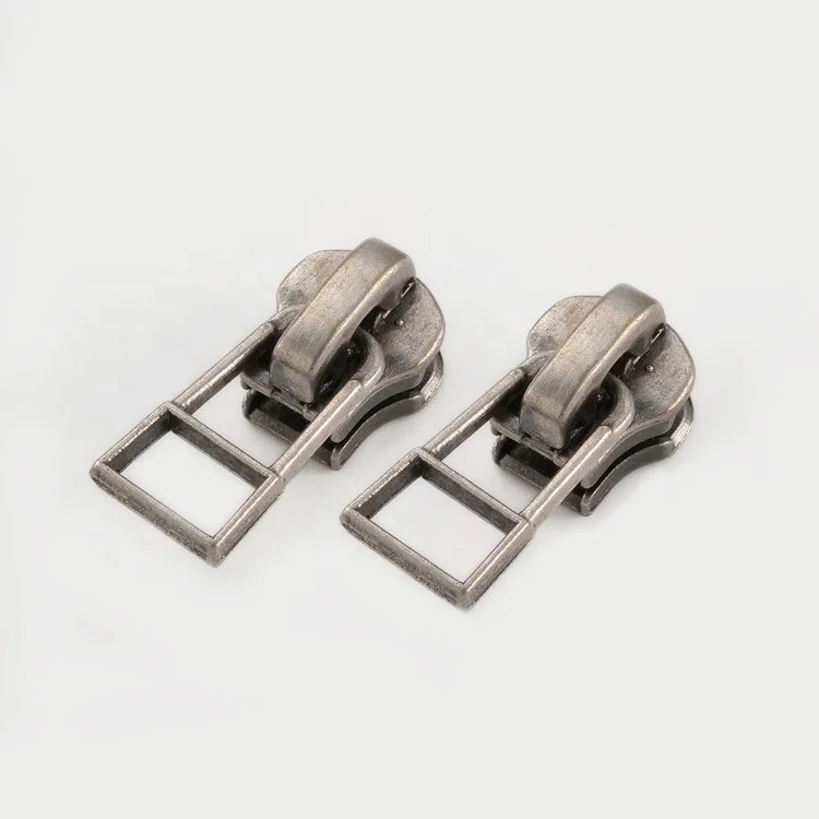 Custom Garment Zip Pull Reversible Slider Metal Zipper Slider Replacement Fabric Zipper Puller Head