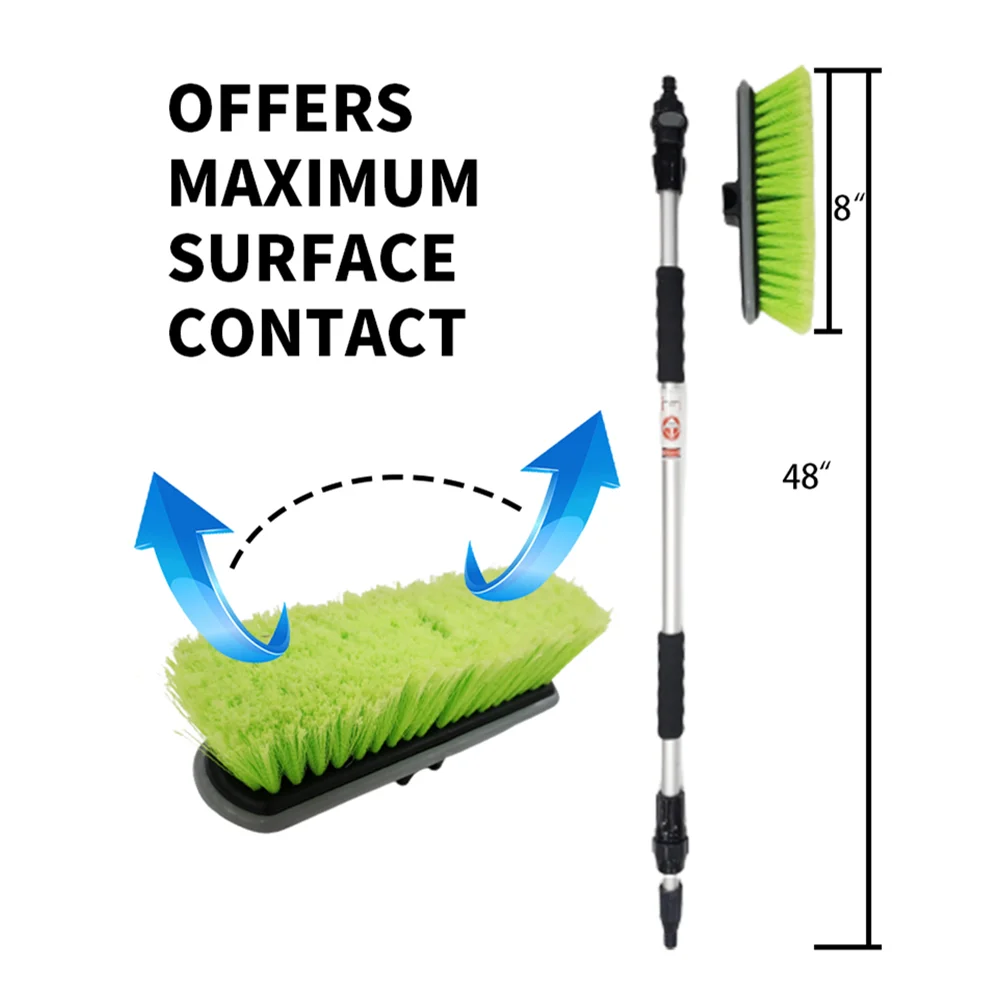 Luxury Long Handle Water Flow Car Cleaning Brush Set