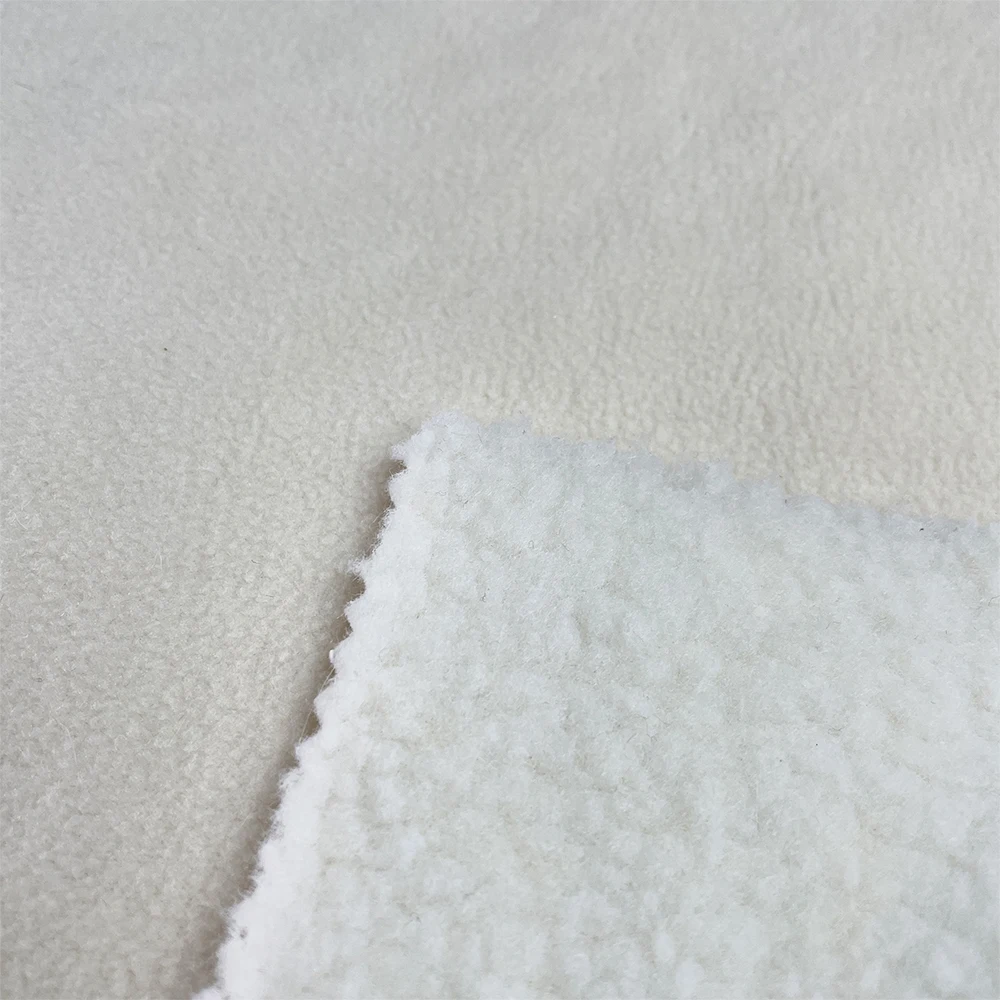 Soft Warm Sherpa Jacket Material Faux Shearling Fabric Polyester Sherpa Polar Fleece Fabric For Winter Coat Outdoor Polar Jacket
