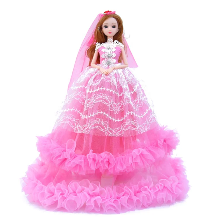 Новинка 2023, Лидер продаж, розовый виниловый креативный свадебный набор кукол 45 см, кукла для девочек, Подарочная кукла, детская игрушка