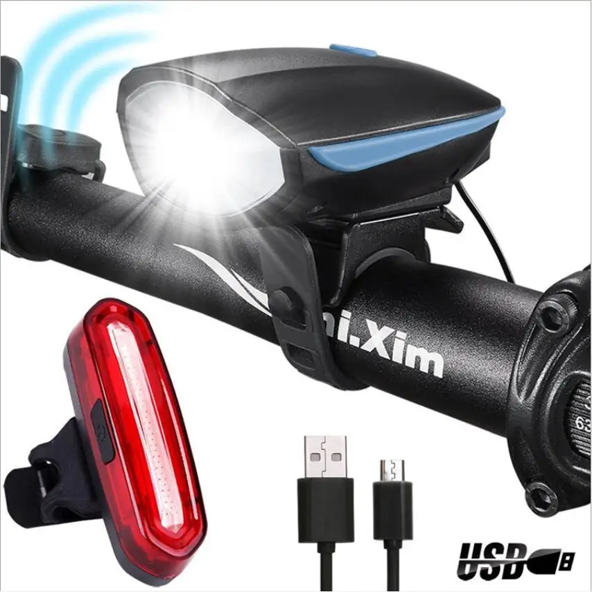 Hot selling front and rear lights mountain bike headlight bicycle headlight USB charging LED Bicycle headlight