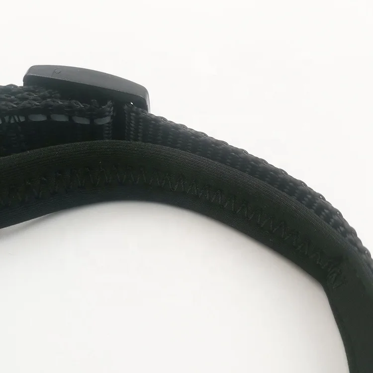 O Ring Design Reflective Adjustable Black Nylon Webbing Dog Collar with Soft Neoprene Padding