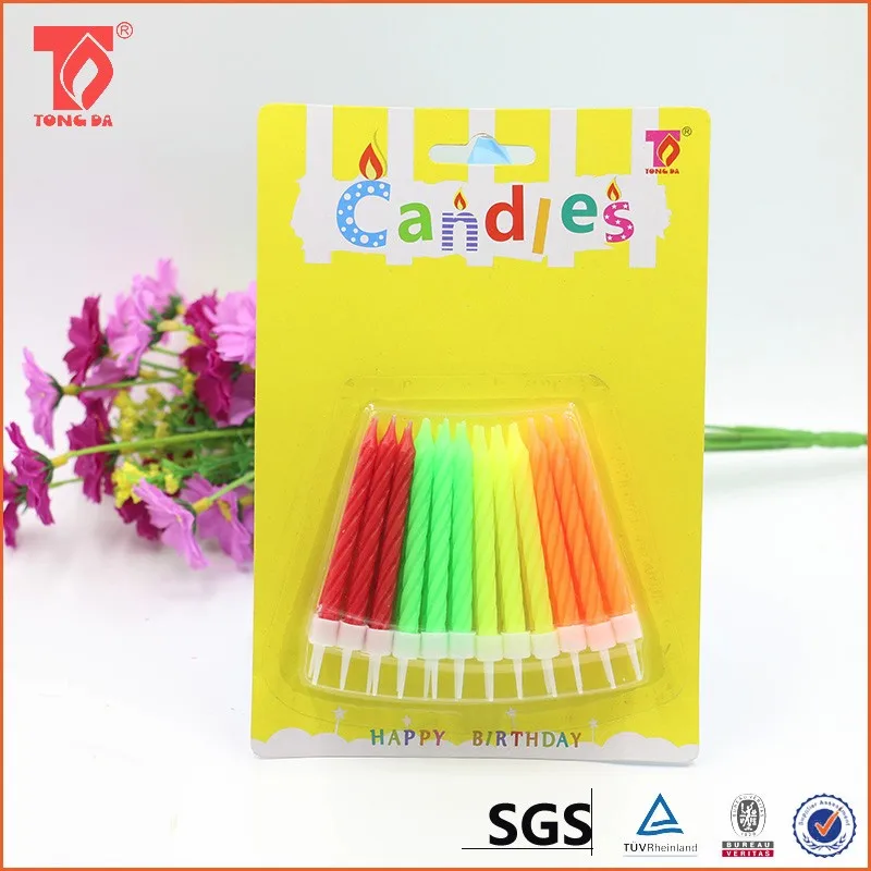 Long Thin Cake Birthday Candles with Holders for Birthday Cakes