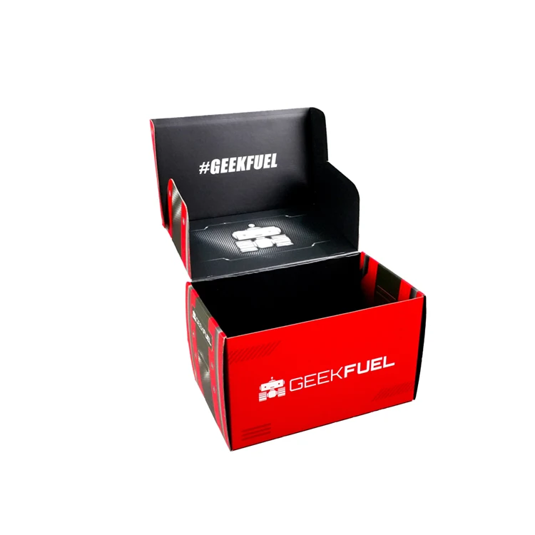 Low MOQ custom printing packaging box black cardboard folding shipping corrugated mailer box for electronic products