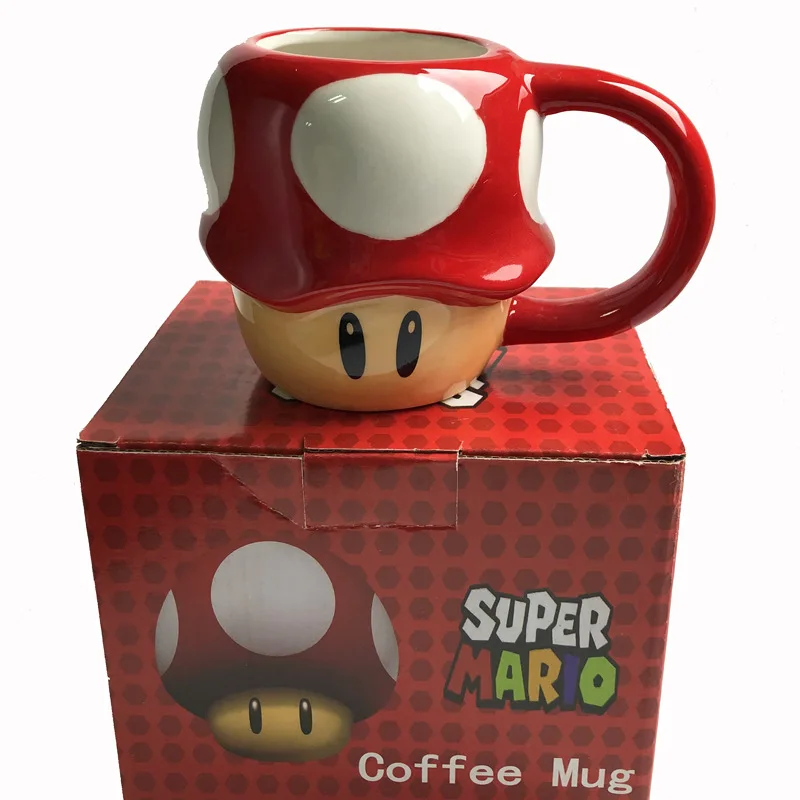 XM One Piece with cover Mario Chopper Mushroom Porcelain Tea Cup Anime 3D Mug Creative Cartoon Milk Ceramic Cups