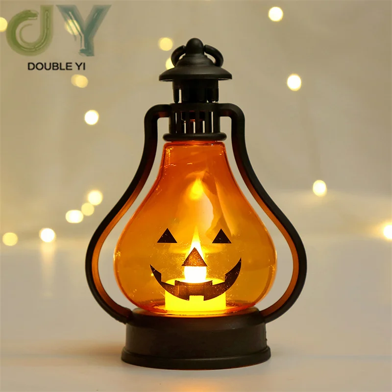 LED Halloween Pumpkin Ghost Lantern Lamp DIY Hanging Scary Candle Light Home Horror Props Kids Toy For Wholesale